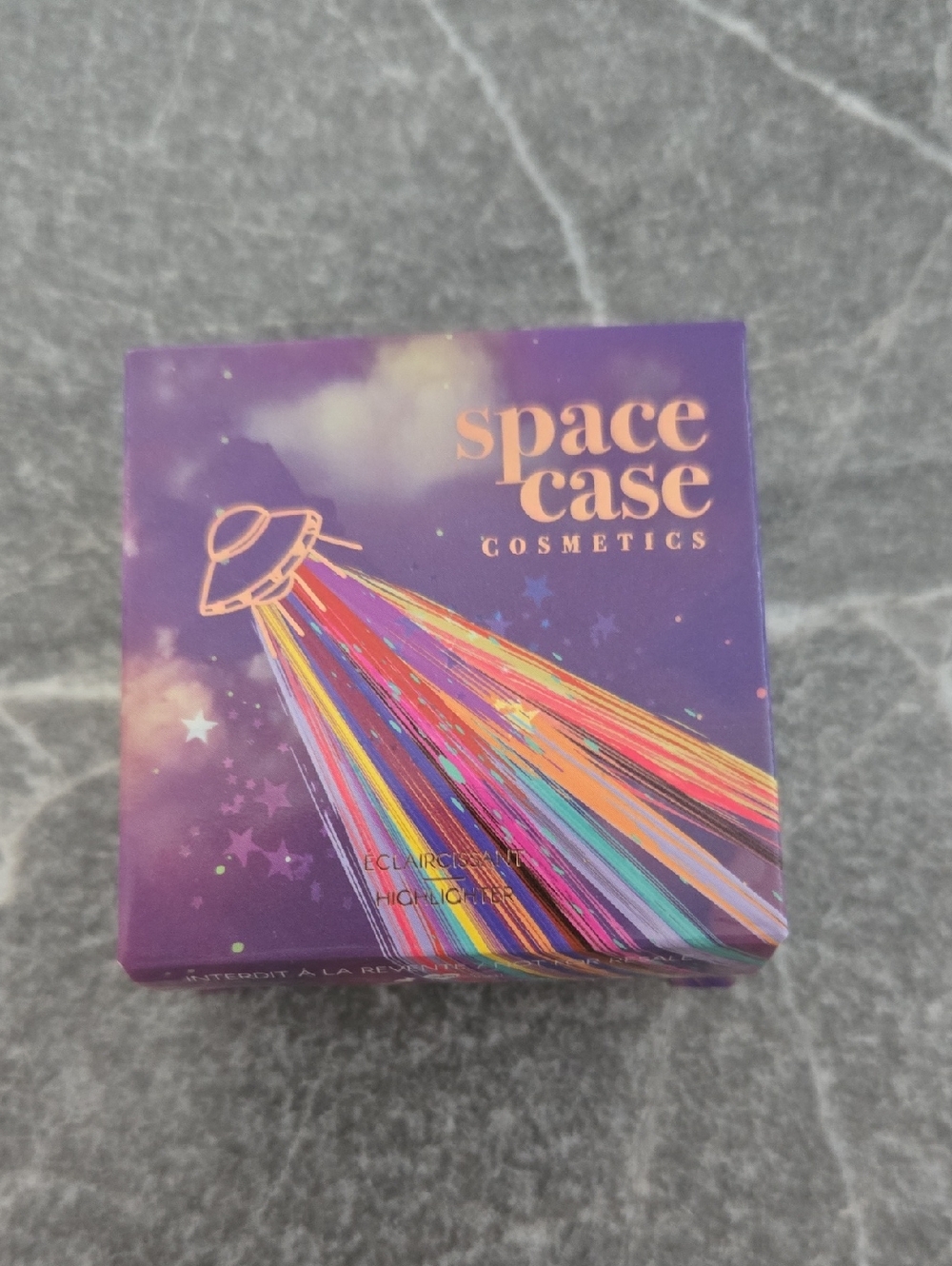 Space Case Cosmetics Rainbow Highlighter Palette - Purple Packaging